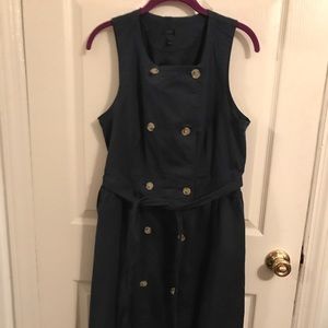 J CREW NAVY TRENCH DRESS SIZE 16